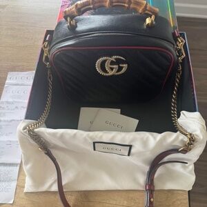Gucci Marmont Torchon Bamboo Camera Bag